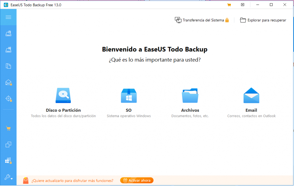 EaseUs Todo Backup es una alternativa fácil de usar para hacer un respaldo de datos