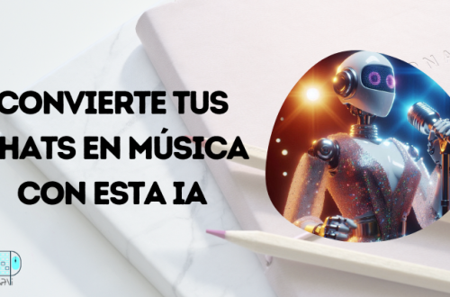 Portada con el título Convierte tus chats en música con esta IA y la imagen de un robot cantando generada por inteligencia artificial